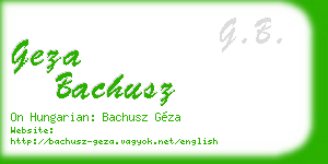 geza bachusz business card
